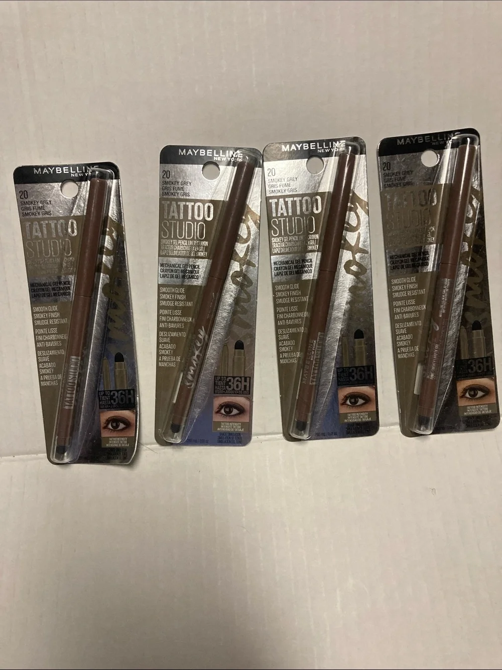 Maybelline Tattoo Studio Brow Pomade Pencils — Smokey Grey (4-Pack)